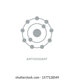 Antioxidant Vector Icon, Radical Free Oxidant Molecule.