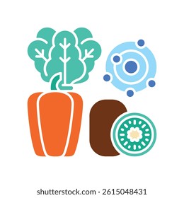 Antioxidants  color line icon for digital and print projects.  Minimal clean icons for apps and websites. Modern simple icons for UI UX and branding
