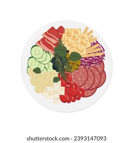 Antipasti Antipasto appetizer vector illustration logo