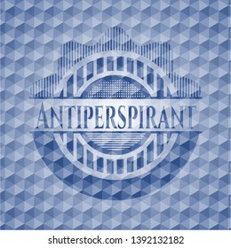 Antiperspirant blue polygonal emblem. Vector Illustration. Detailed.
