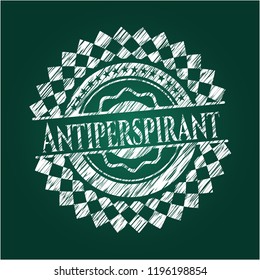 Antiperspirant chalk emblem written on a blackboard