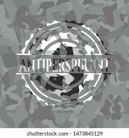 Antiperspirant grey camo emblem. Vector Illustration.