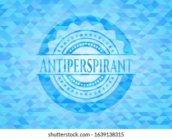 Antiperspirant realistic sky blue mosaic emblem