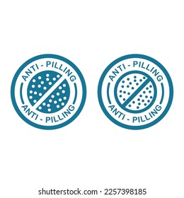 Anti-pilling logo vector badge. Suitable for product label and information