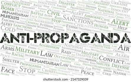 Anti-Propaganda word cloud. Vector made with the text only.