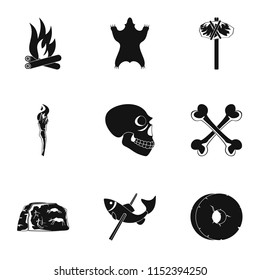 Antiquated icons set. Simple set of 9 antiquated vector icons for web isolated on white background