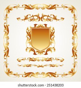 Antiquated ornate patterns. Vector illustration.