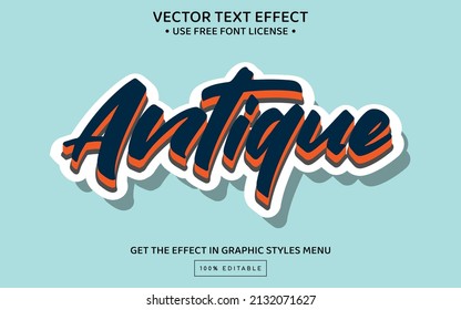 Antique 3D Editable Text Effect Template