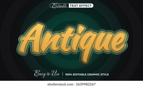 antique 3d logo template editable text effect style