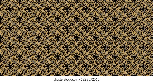 Antique Aboriginal shapes seamless pattern. Elegant kaleidoscope geometry. Creative floral curves and cross line elements. Contemporary artistic backdrop