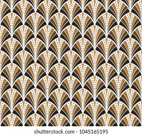Antique Abstract Art Deco Seamless Pattern. Geometric decorative with circles texture. Retro background.