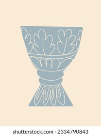 antique amphora greek sculpture in cartoon style