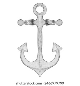 Antique Anchor Vector 05. Illustration Isolated On White Background.