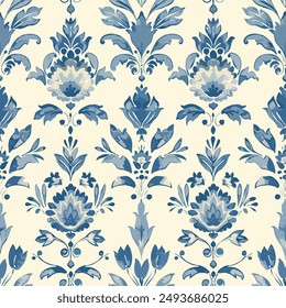 Antique Arabesque Ornament Seamless Pattern, Vintage Charm Seamless Pattern, Inspired by Floral Chinoiseries, Toile de Jouy art Victorian Baroque Art. Perfect for fabric, wallpaper, stationery