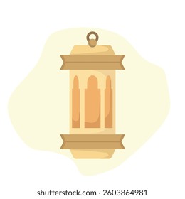 antique arabic lantern flat design. ramadan lantern with simple background
