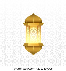 Antique Arabic Lantern  Isolated On White Background. Ramadan Décor Element. Vector Illustration.