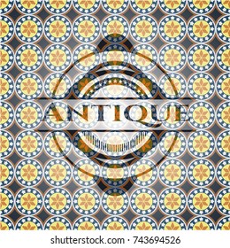 Antique arabic style emblem. Arabesque decoration.