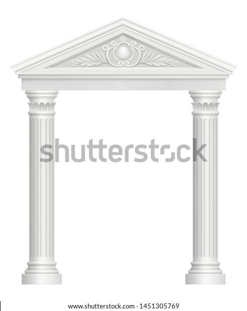 古いアーチ コロナード宮殿の入り口建築のバロック様式のベクター画像の写実的な画像 弓道建築 古典的な柱 柱 柱 アーチイラスト のベクター画像素材 ロイヤリティフリー