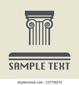 Antique architecture icon or sign, vector illustration