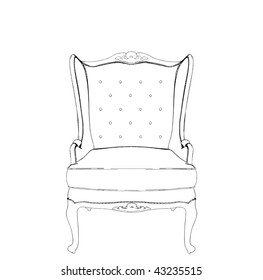 Antique Armchair Vector 04
