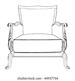 Antique Armchair Vector 06