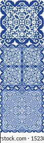 Antique azulejo tiles patchwork. Bathroom design. Vector seamless pattern collage. spain and portuguese decor for bags, smartphone cases, T-shirts, linens or scrapbooking.