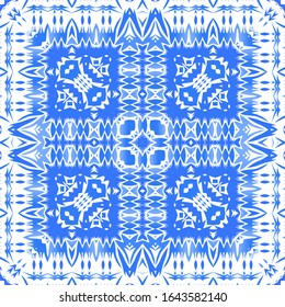 Baldosas de azulejo antiguas. El diseño del cuarto de baño. Afiche de patrones sin fisuras del vector. Espalda azul y decoración portuguesa para bolsas, estuches para smartphones, pantalones en T, ropa de cama o rayado.