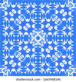 Baldosas de azulejo antiguas. El diseño del cuarto de baño. Afiche de patrones sin fisuras del vector. Espalda azul y decoración portuguesa para bolsas, estuches para smartphones, pantalones en T, ropa de cama o rayado.