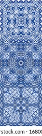 Antique azulejo tiles patchwork. Geometric design. Vector seamless pattern texture. spain and portuguese decor for bags, smartphone cases, T-shirts, linens or scrapbooking.