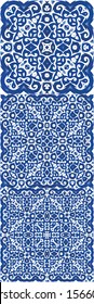Antique azulejo tiles patchwork. Graphic design. Vector seamless pattern collage. spain and portuguese decor for bags, smartphone cases, T-shirts, linens or scrapbooking.