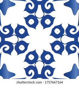 Baldosas de azulejos antiguos. Diseño gráfico. El enrejado de patrones sin fisuras del vector. España azul y decoración portuguesa para bolsas, estuches para smartphones, camisetas, ropa de cama o scrapbooking.