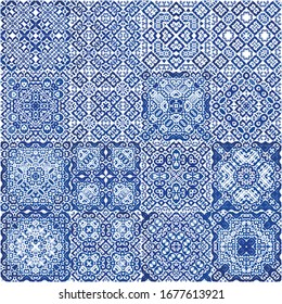 Baldosas de azulejo antiguas. Diseño de cocina. Afiche de patrones sin fisuras del vector. españa y decoración portuguesa para bolsas, estuches para smartphones, pantalones en T, ropa de cama o rayado.