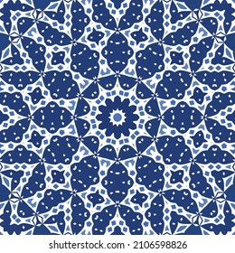 Baldosas de azulejos antiguos. Diseño de cocina. Concepto de patrón sin fisuras de vectores. España azul y decoración portuguesa para bolsas, estuches para smartphones, camisetas, ropa de cama o scrapbooking.