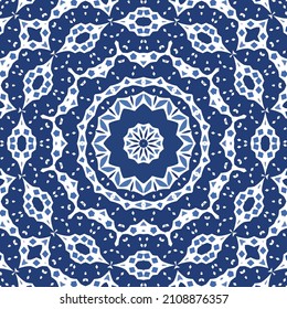 Baldosas de azulejos antiguos. Diseño de cocina. Concepto de patrón sin fisuras de vectores. España azul y decoración portuguesa para bolsas, estuches para smartphones, camisetas, ropa de cama o scrapbooking.