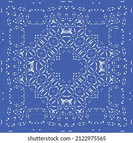 Baldosas de azulejos antiguos. Diseño de cocina. Concepto de patrón sin fisuras de vectores. España azul y decoración portuguesa para bolsas, estuches para smartphones, camisetas, ropa de cama o scrapbooking.