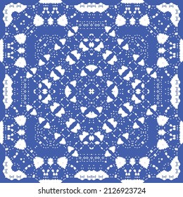 Baldosas de azulejos antiguos. Diseño de cocina. Concepto de patrón sin fisuras de vectores. España azul y decoración portuguesa para bolsas, estuches para smartphones, camisetas, ropa de cama o scrapbooking.