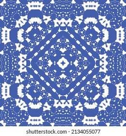 Baldosas de azulejos antiguos. Diseño de cocina. Concepto de patrón sin fisuras de vectores. España azul y decoración portuguesa para bolsas, estuches para smartphones, camisetas, ropa de cama o scrapbooking.