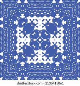 Baldosas de azulejos antiguos. Diseño de cocina. Concepto de patrón sin fisuras de vectores. España azul y decoración portuguesa para bolsas, estuches para smartphones, camisetas, ropa de cama o scrapbooking.