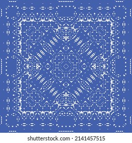 Antique azulejo tiles patchwork. Kitchen design. Vector seamless pattern concept. Blue spain and portuguese decor for bags, smartphone cases, T-shirts, linens or scrapbooking.