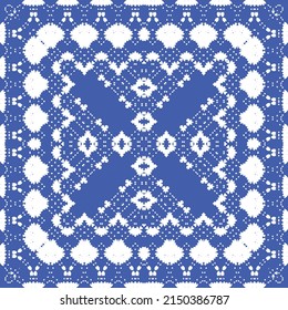 Baldosas de azulejos antiguos. Diseño de cocina. Concepto de patrón sin fisuras de vectores. España azul y decoración portuguesa para bolsas, estuches para smartphones, camisetas, ropa de cama o scrapbooking.