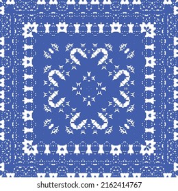 Antique azulejo tiles patchwork. Kitchen design. Vector seamless pattern concept. Blue spain and portuguese decor for bags, smartphone cases, T-shirts, linens or scrapbooking.