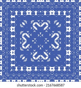 Antique azulejo tiles patchwork. Kitchen design. Vector seamless pattern concept. Blue spain and portuguese decor for bags, smartphone cases, T-shirts, linens or scrapbooking.