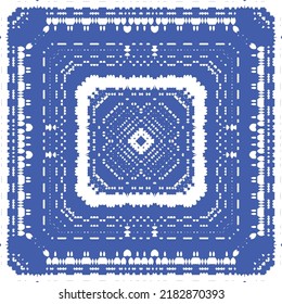 Antique azulejo tiles patchwork. Kitchen design. Vector seamless pattern concept. Blue spain and portuguese decor for bags, smartphone cases, T-shirts, linens or scrapbooking.