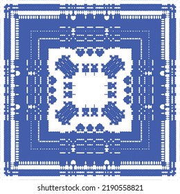 Antique azulejo tiles patchwork. Kitchen design. Vector seamless pattern concept. Blue spain and portuguese decor for bags, smartphone cases, T-shirts, linens or scrapbooking.