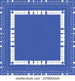 Antique azulejo tiles patchwork. Kitchen design. Vector seamless pattern concept. Blue spain and portuguese decor for bags, smartphone cases, T-shirts, linens or scrapbooking.
