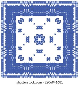 Antique azulejo tiles patchwork. Kitchen design. Vector seamless pattern concept. Blue spain and portuguese decor for bags, smartphone cases, T-shirts, linens or scrapbooking.