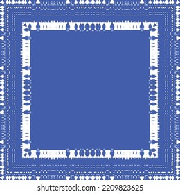 Antique azulejo tiles patchwork. Kitchen design. Vector seamless pattern concept. Blue spain and portuguese decor for bags, smartphone cases, T-shirts, linens or scrapbooking.