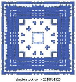 Antique azulejo tiles patchwork. Kitchen design. Vector seamless pattern concept. Blue spain and portuguese decor for bags, smartphone cases, T-shirts, linens or scrapbooking.