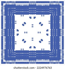 Antique azulejo tiles patchwork. Kitchen design. Vector seamless pattern concept. Blue spain and portuguese decor for bags, smartphone cases, T-shirts, linens or scrapbooking.