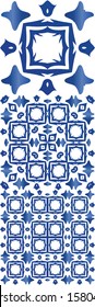 Antique azulejo tiles patchwork. Minimal design. Vector seamless pattern watercolor. spain and portuguese decor for bags, smartphone cases, T-shirts, linens or scrapbooking.